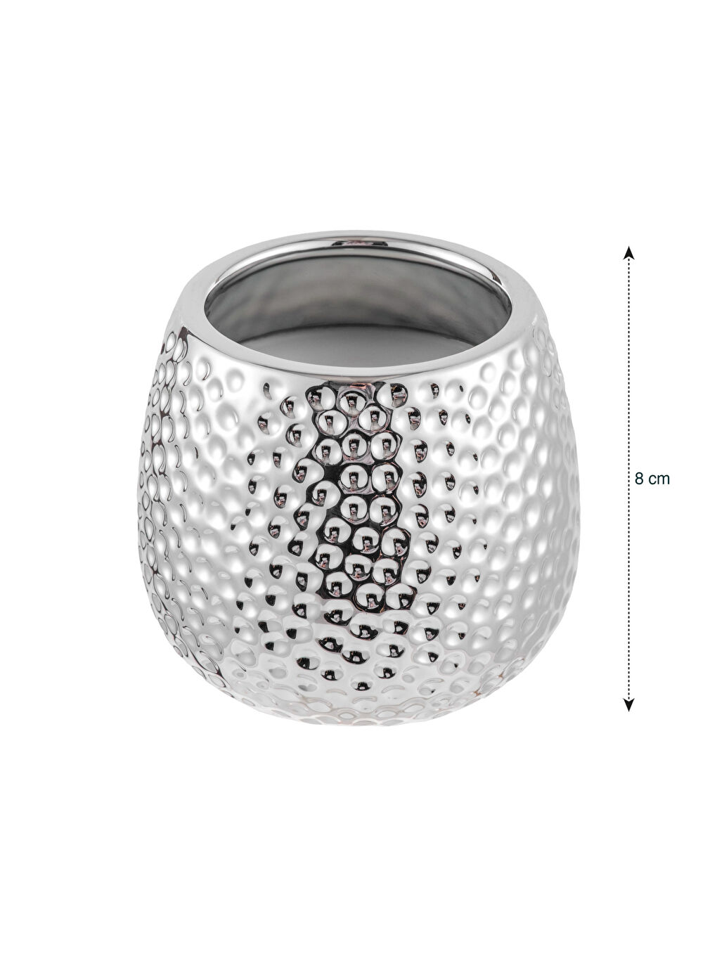 Gri Dekoratif Bardak Mum 8 cm-3