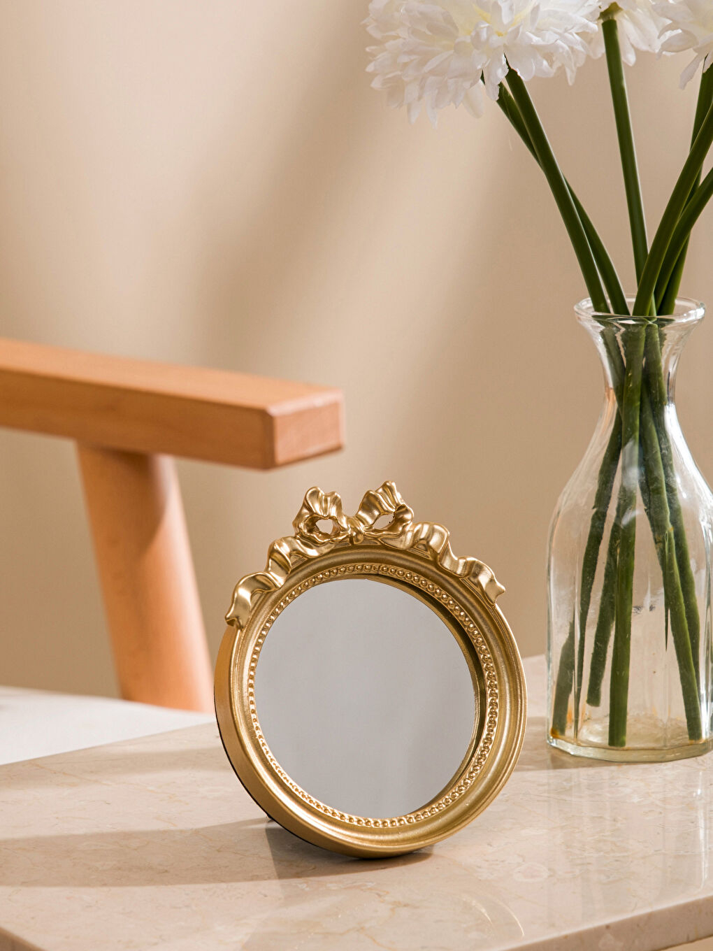 Sarı Dekoratif Aynalı Çerçeve