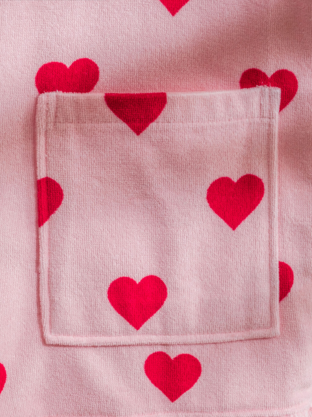 Kırmızı Kalp Desenli Kadın Bornoz-3