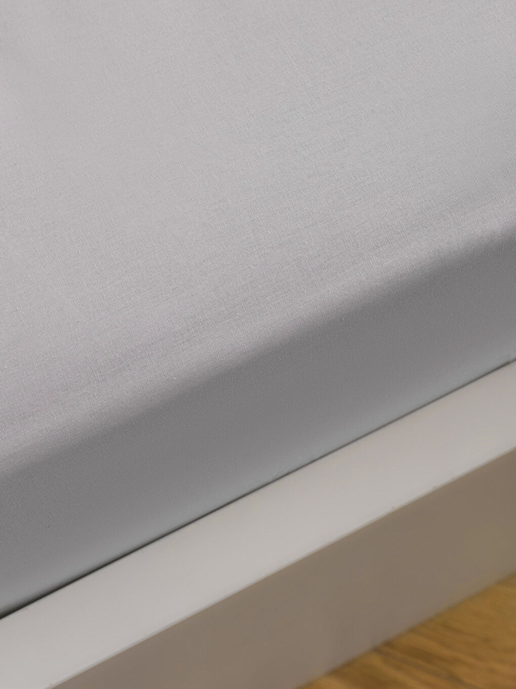 Gri Poplin Çift Kişilik Lastikli Çarşaf 100x200x30 Cm-1