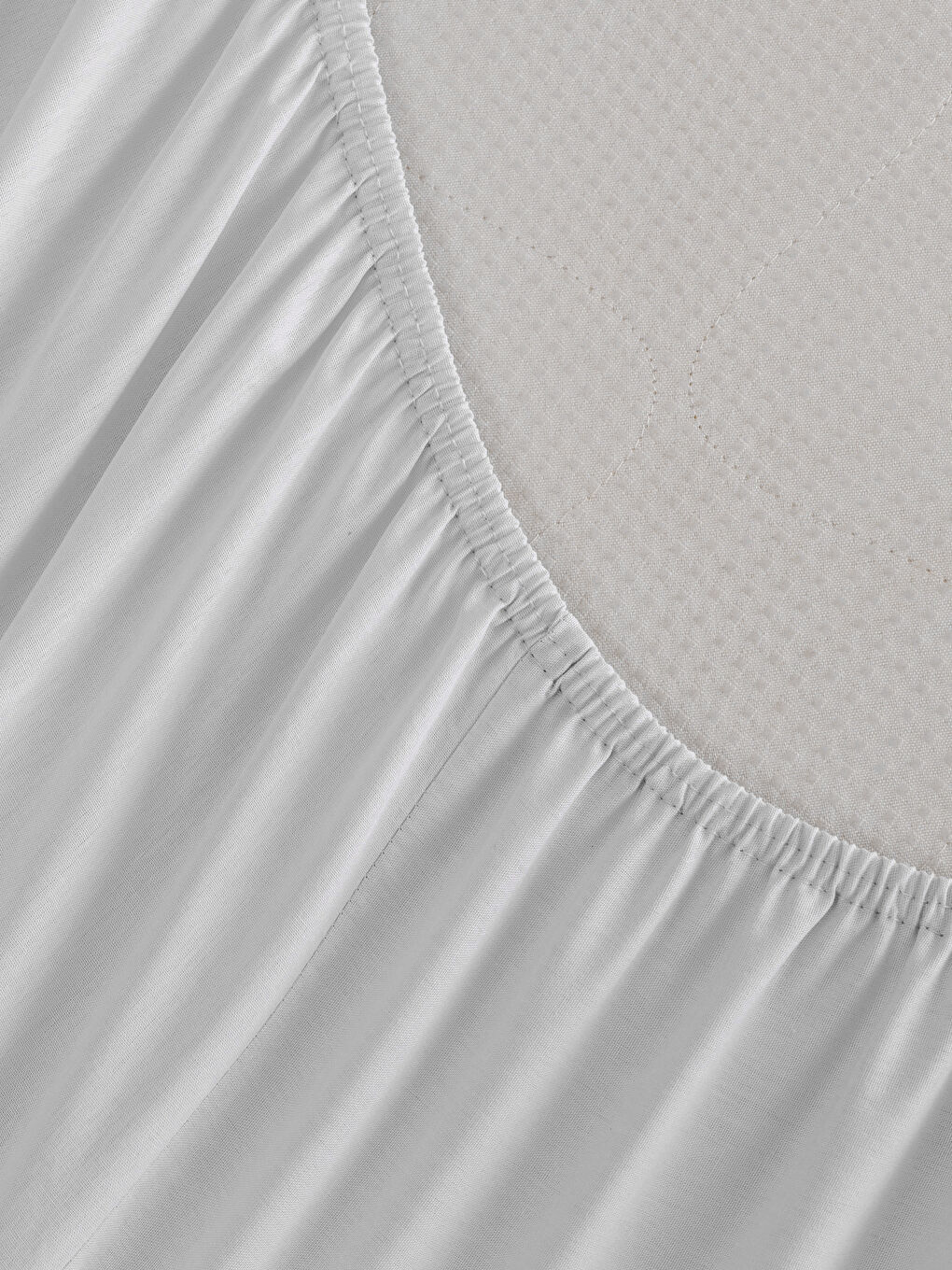 Gri Poplin Çift Kişilik Lastikli Çarşaf 100x200x30 Cm-3