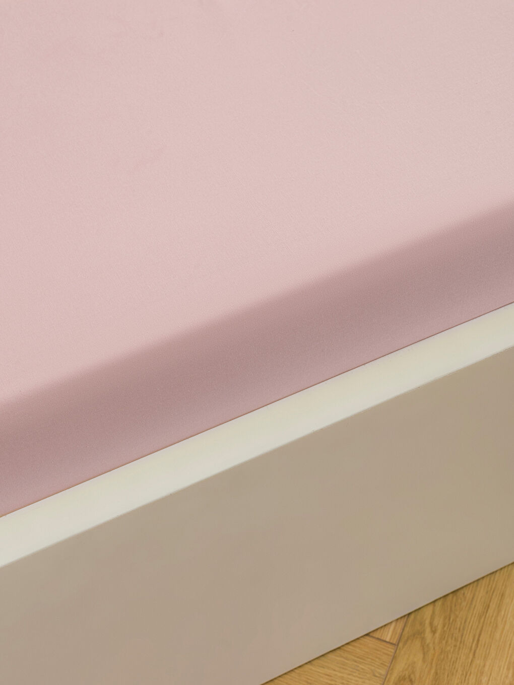 Pembe Poplin Çift Kişilik Lastikli Çarşaf 100x200x30 Cm-1