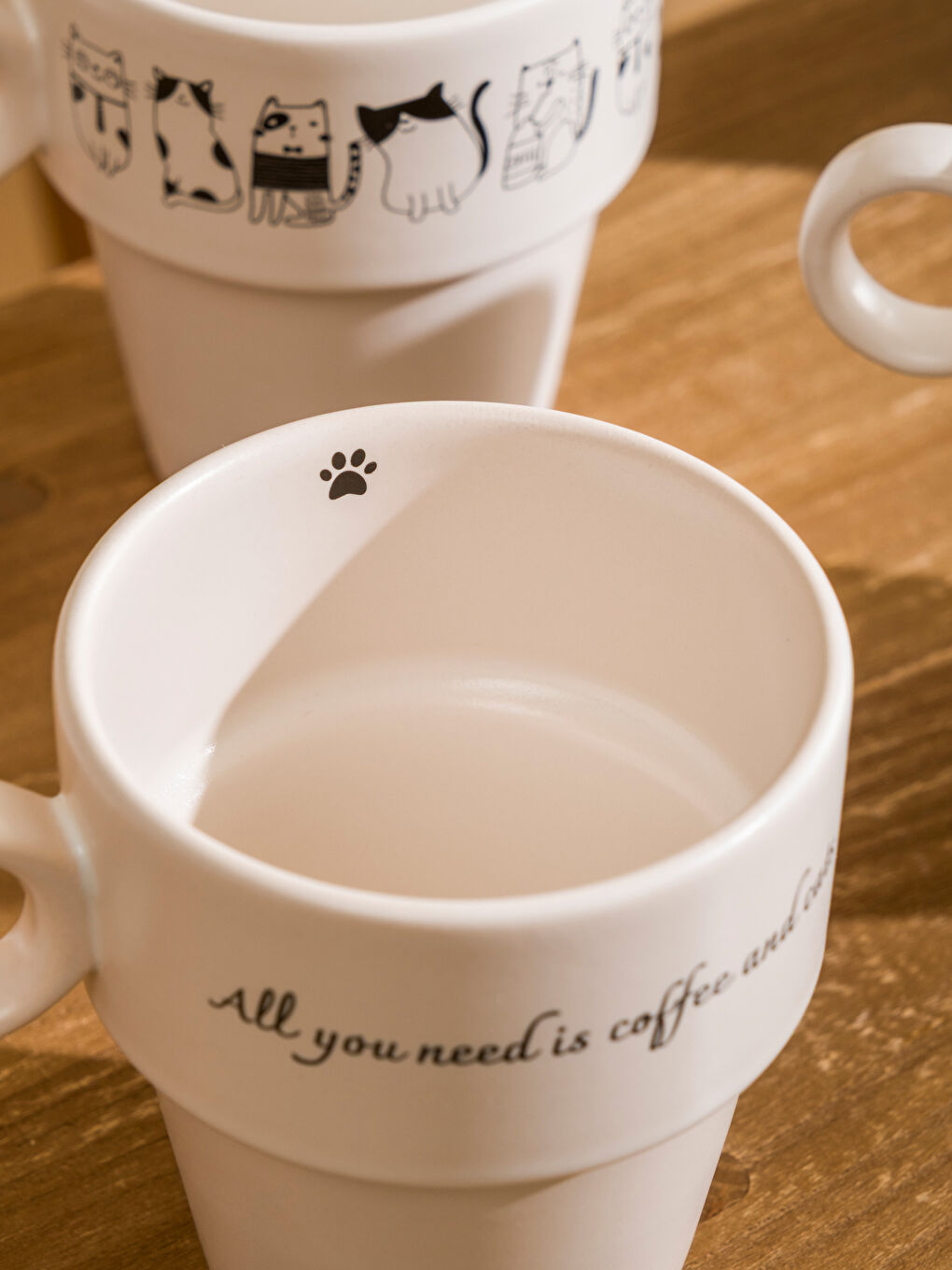 Siyah Baskılı Seramik Kupa 365 ml-2