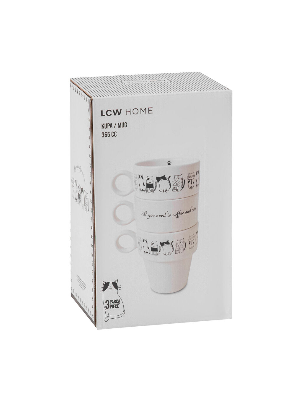 Siyah Baskılı Seramik Kupa 365 ml-3