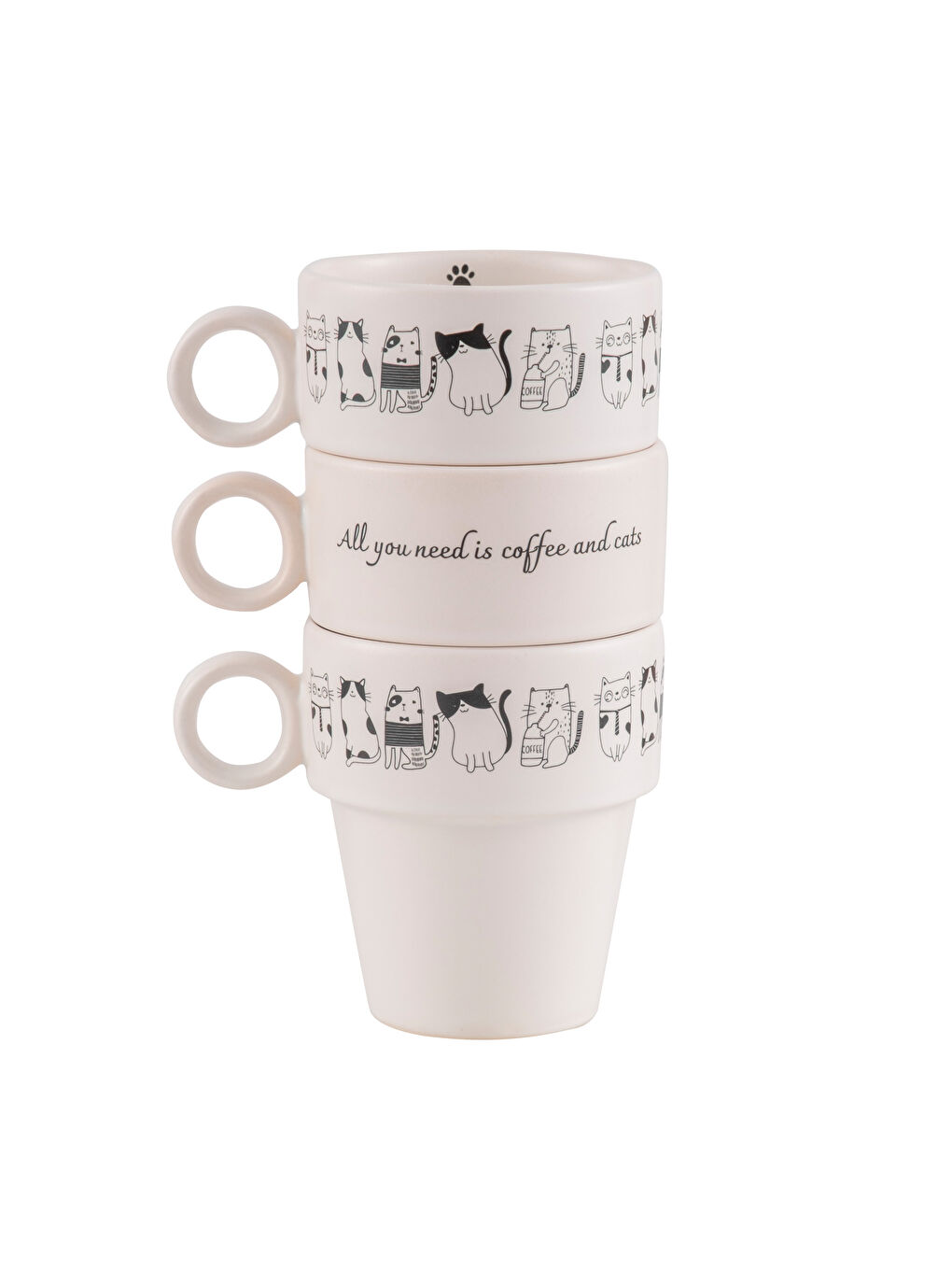 Siyah Baskılı Seramik Kupa 365 ml-4