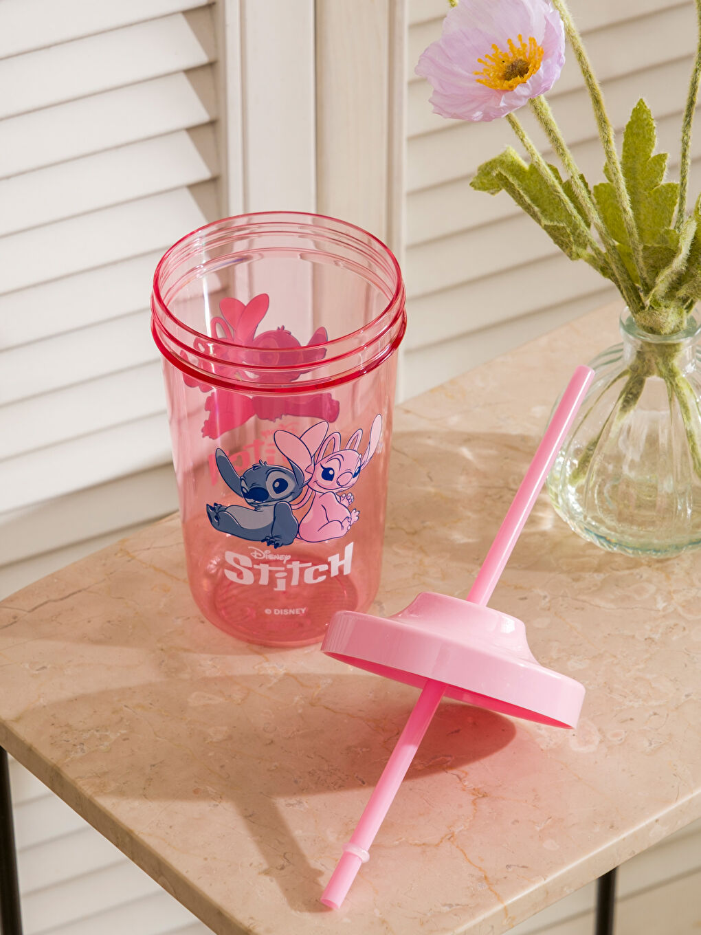 Karışık Lilo ve Stitch Baskılı Pipetli Bardak -2