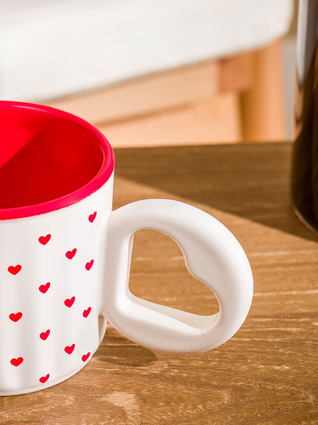 Kırmızı Kalp Baskılı Seramik Kupa 270 ml-2