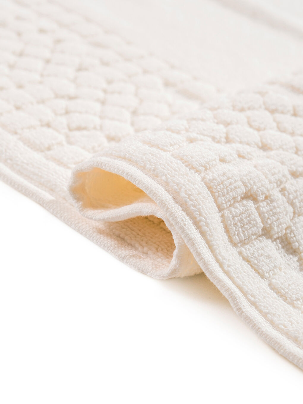 Ekru Geometrik Desenli Banyo Paspası 50x70 cm-2