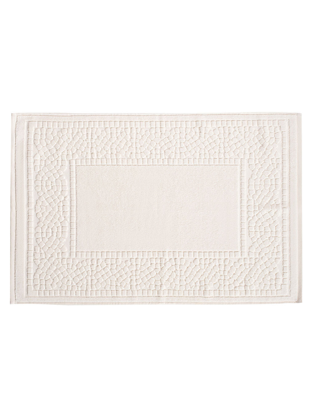 Ekru Geometrik Desenli Banyo Paspası 50x70 cm-4
