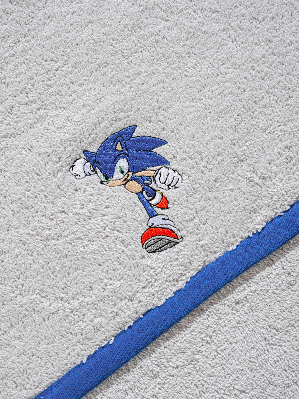 Gri Sonic Nakışlı Pamuklu Yüz Havlusu 50x80 cm-3