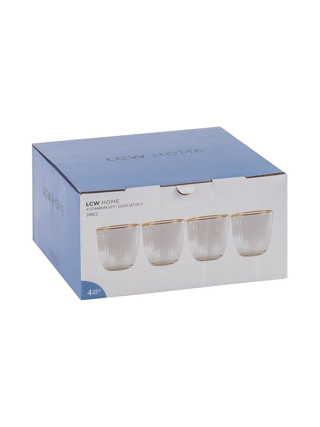 Set of 4 Glass Tumblers, 280 ml-3