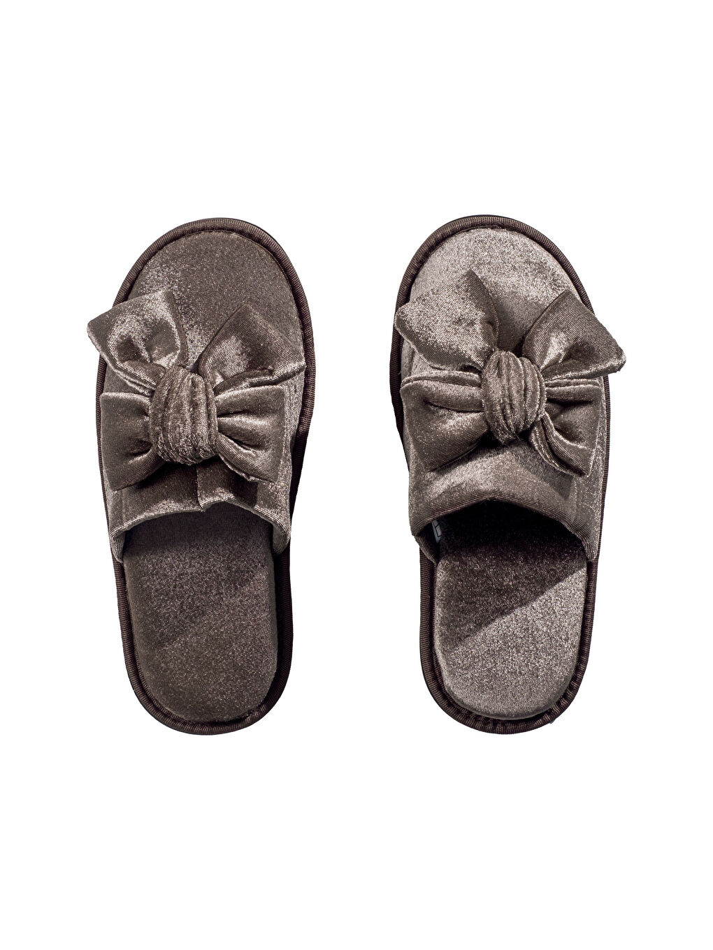 Kahverengi Fiyonk Figürlü Kadın Pelüş Ev Terliği-5