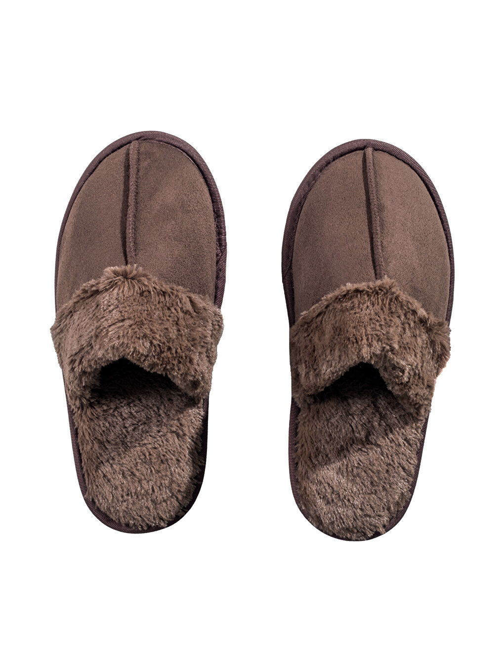 Kahverengi İçi Kürklü Kadın Ev Terliği-5