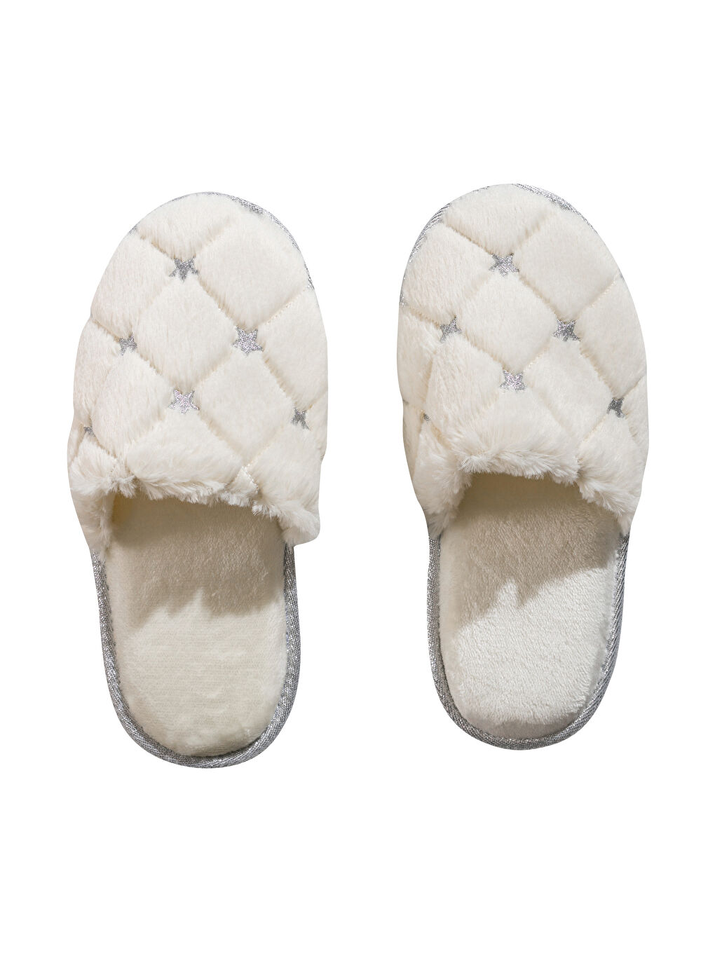 Ekru Kadın Pelüş Ev Terliği-5