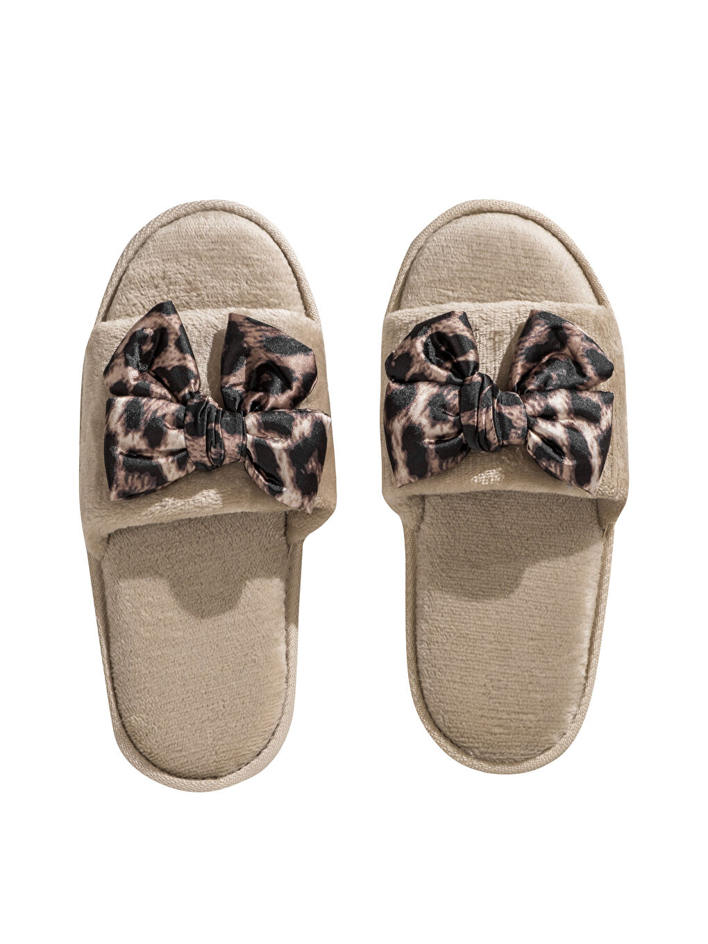 Kahverengi Fiyonk Figürlü Kadın Pelüş Ev Terliği-5