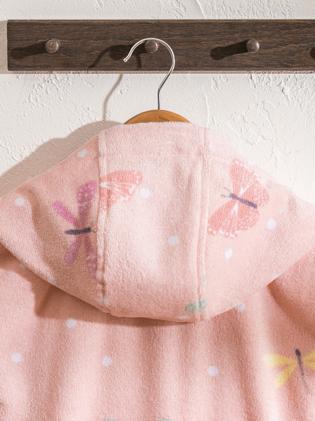 Karışık  Baskılı Kapüşonlu Kız Çocuk Bornoz-3