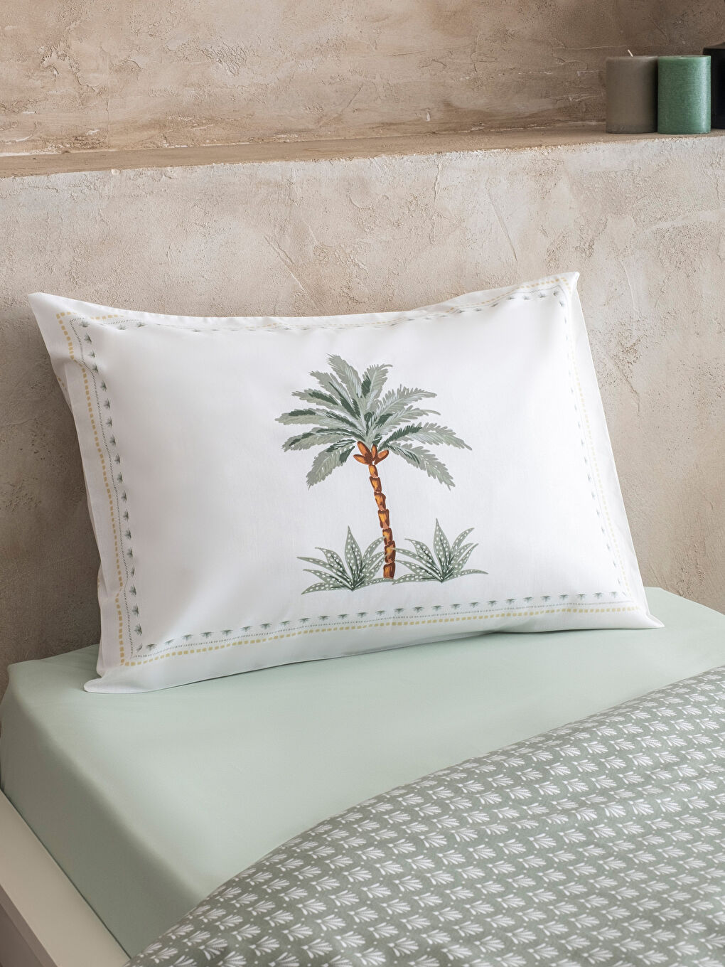 Set navlaka za jorgan sa uzorkom palmi za singl krevet-2
