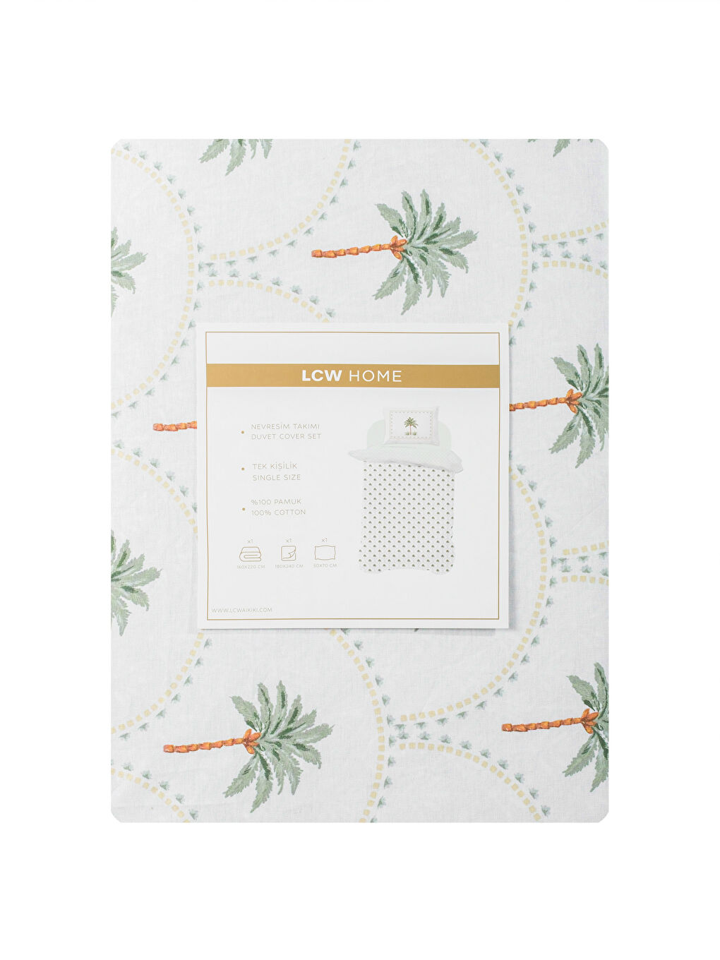 Set navlaka za jorgan sa uzorkom palmi za singl krevet-7