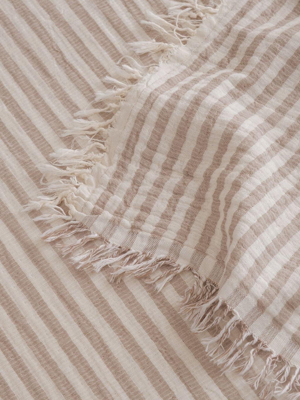 Kahverengi Çift Kişilik Pamuklu Müslin Yatak Örtüsü-3