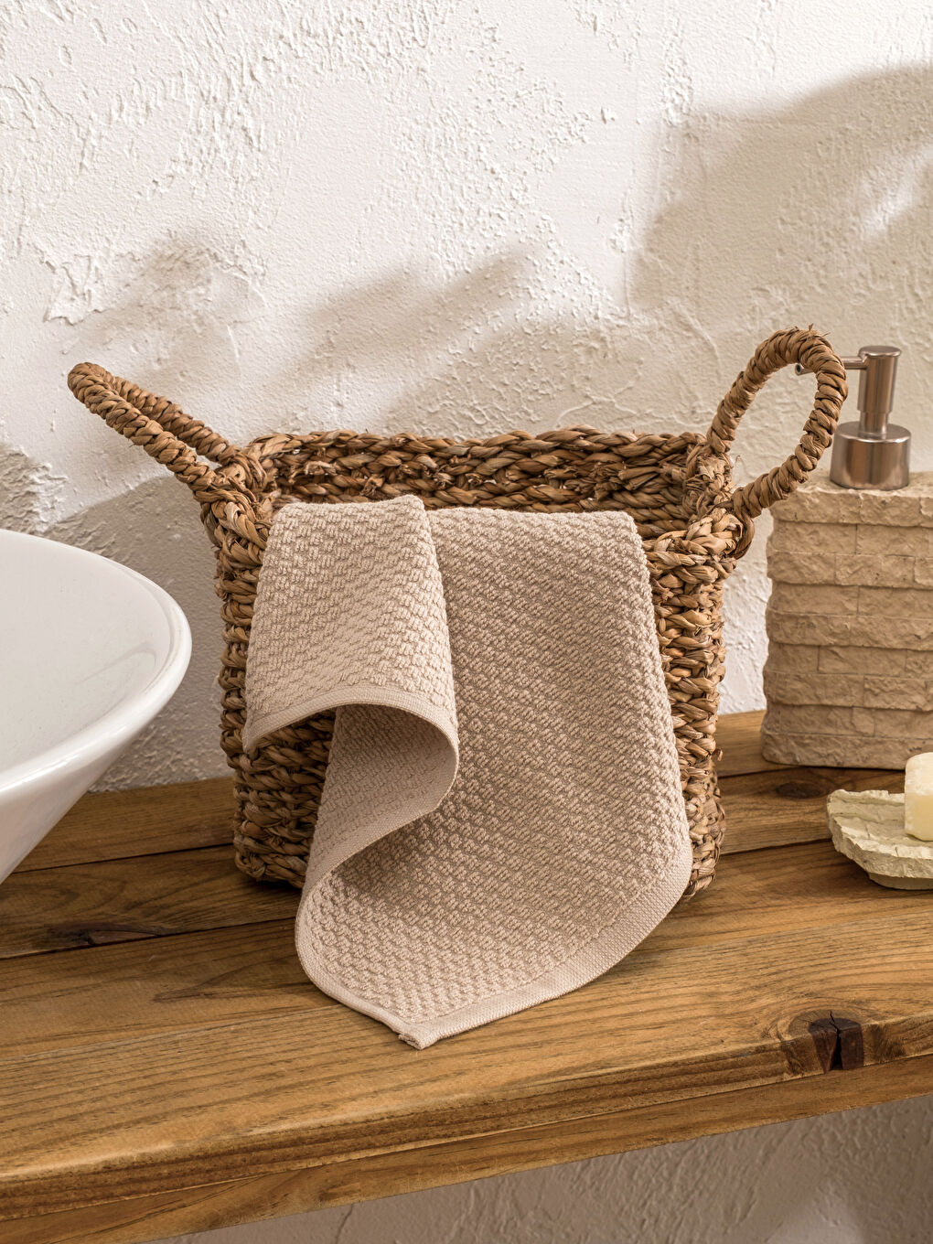 Bej Pamuklu El Havlusu 3'lü 50x80 Cm-2