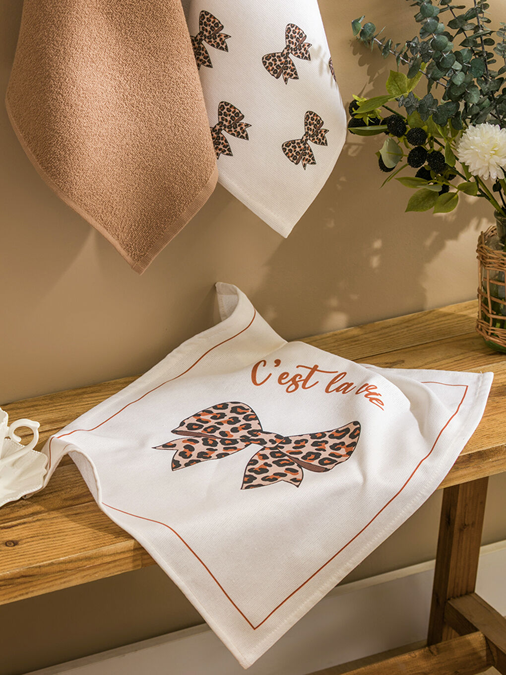 Karışık Fiyonk Baskılı Kurulama Bezi 3'lü 40x50 cm-1