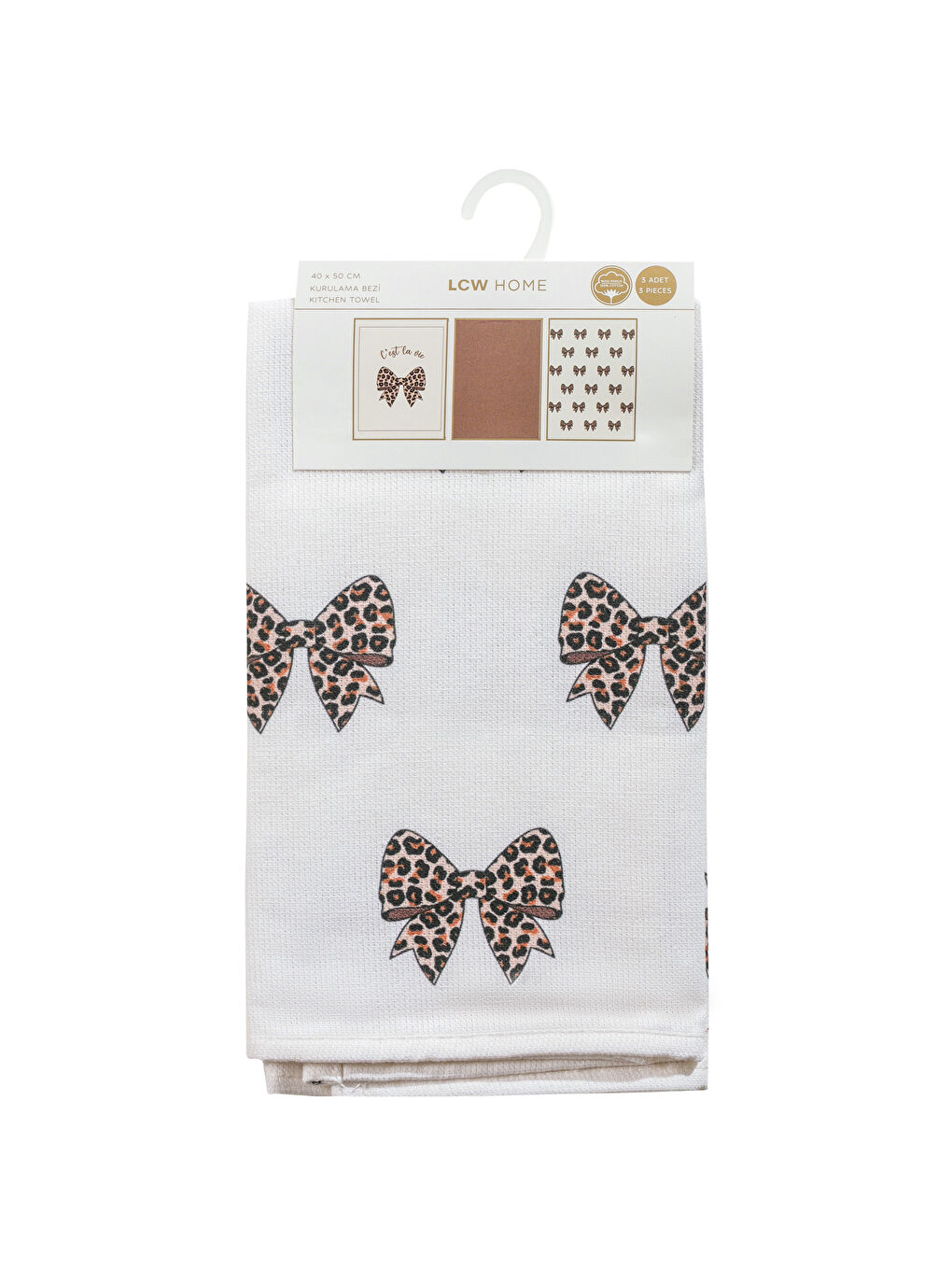Karışık Fiyonk Baskılı Kurulama Bezi 3'lü 40x50 cm-3