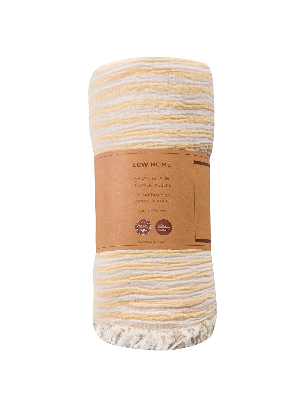 Sarı Müslin TV Battaniyesi 130x170 cm-3