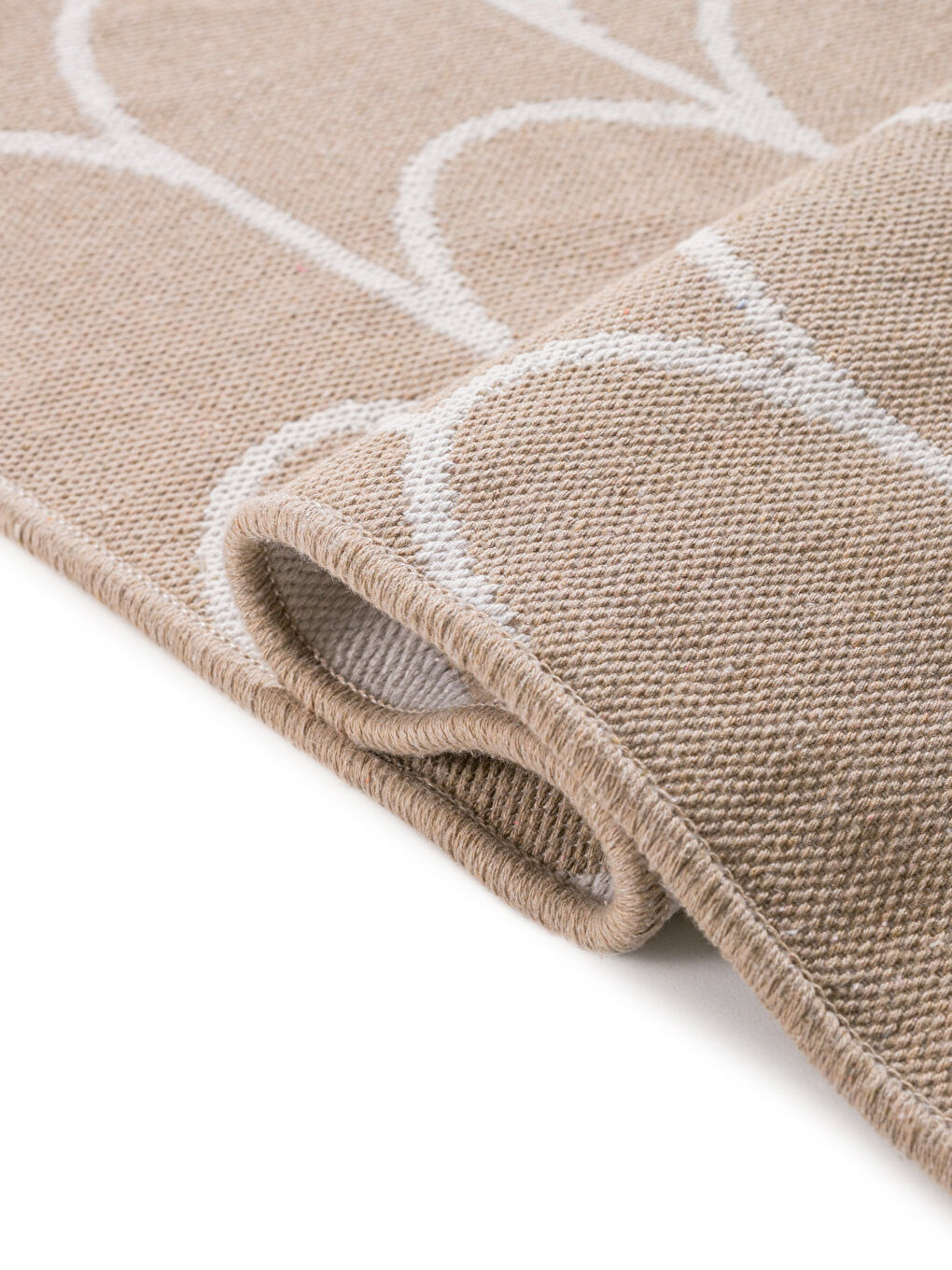 Bej Desenli Püsküllü Halı 80x140 cm-3