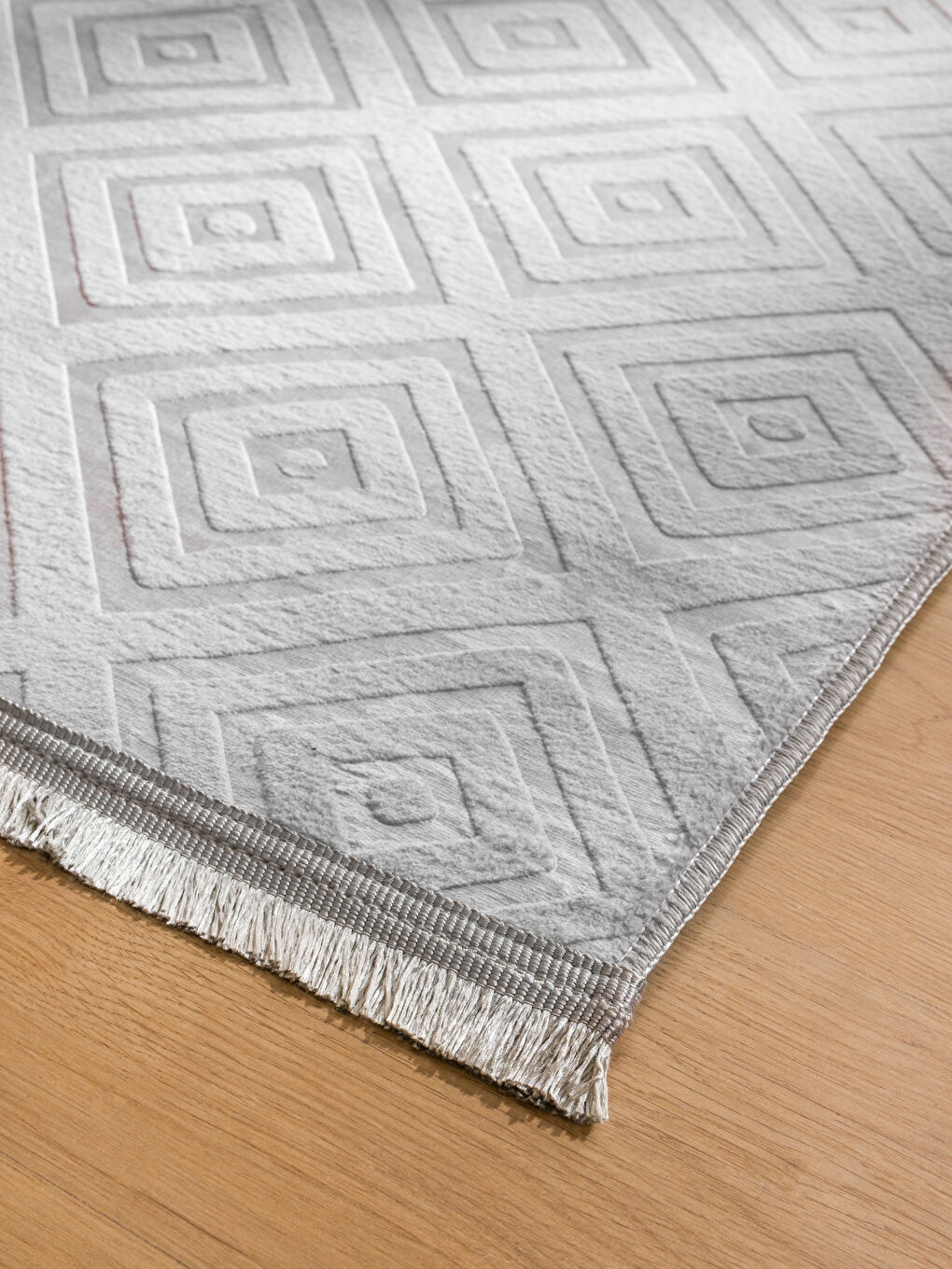 Gri Desenli Halı 80x200 cm-1