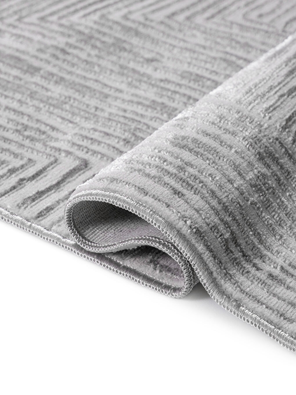 Gri Geometrik Desenli Halı 80x150 cm-2