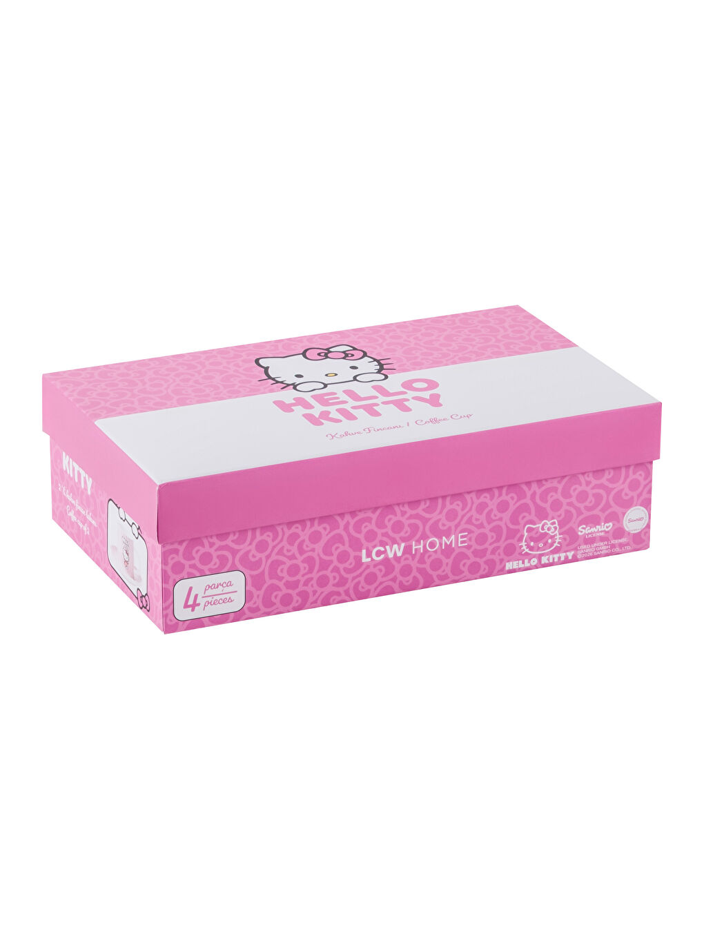 Pembe Hello Kitty Baskılı 2 Kişilik Kahve Fincan Takımı 90 ml-3