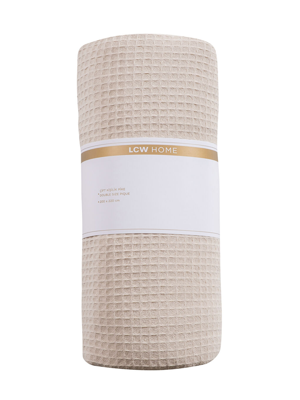 Bej Desenli Çift Kişilik Pamuklu Pike-4