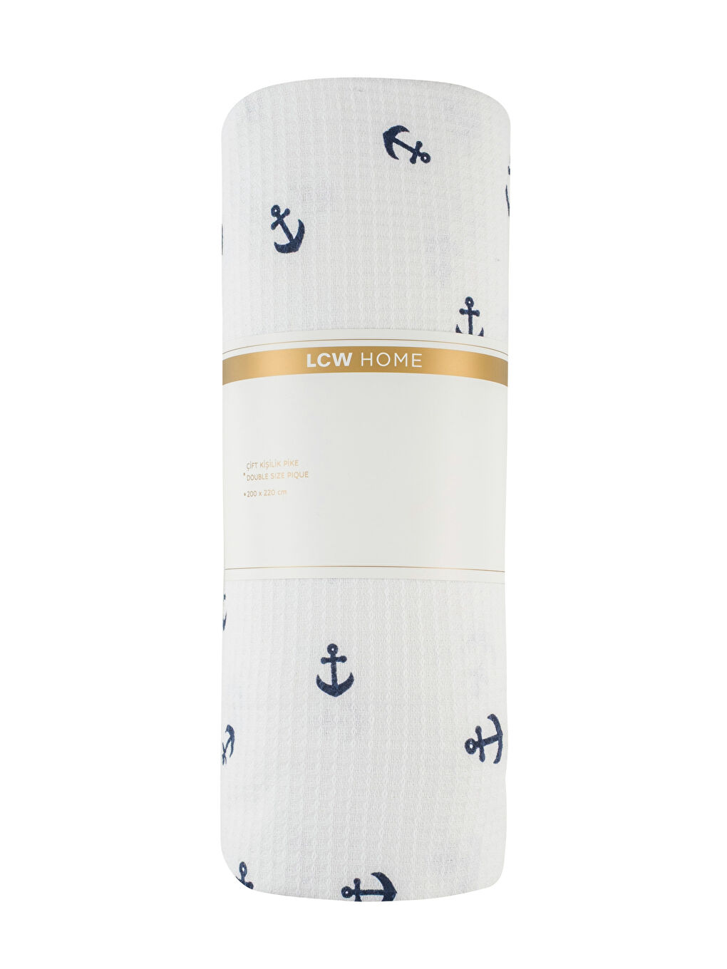 Karışık Çapa Desenli Çift Kişilik Pike-4