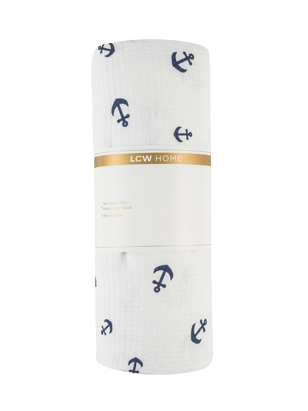 Karışık Çapa Desenli Tek Kişilik Pike 160x220 cm-4