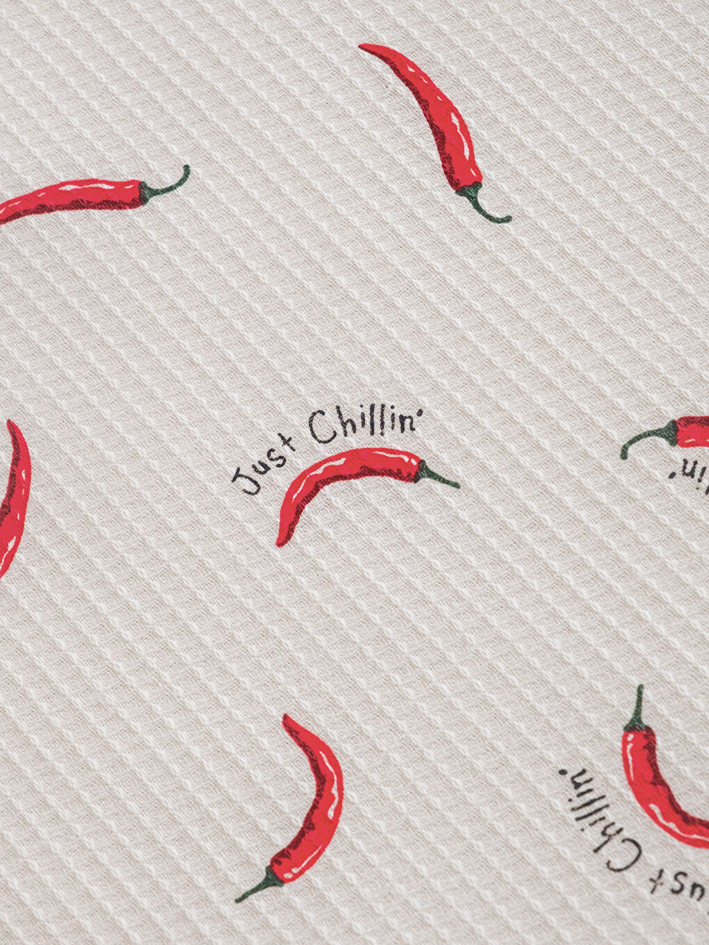 Kırmızı Biber Desenli Çift Kişilik Pike-2