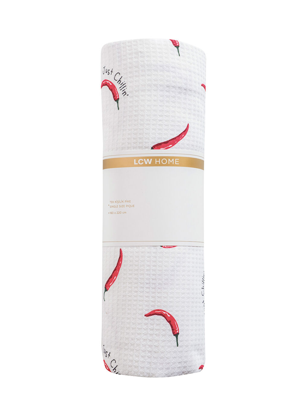 Kırmızı Biber Desenli Tek Kişilik Pike-4