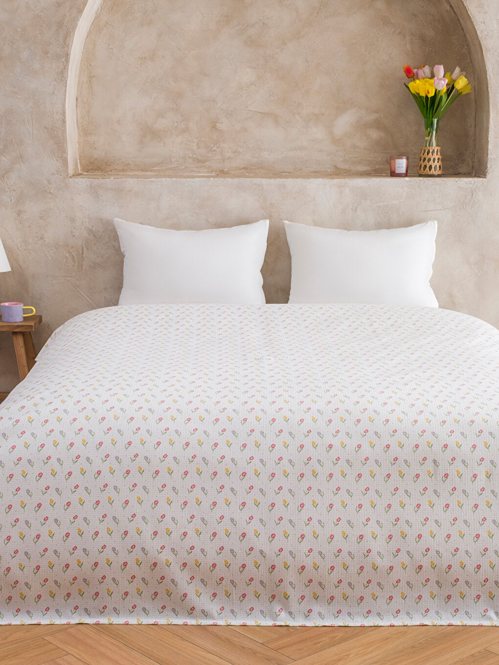 Karışık Çiçekli Çift Kişilik Pike Seti