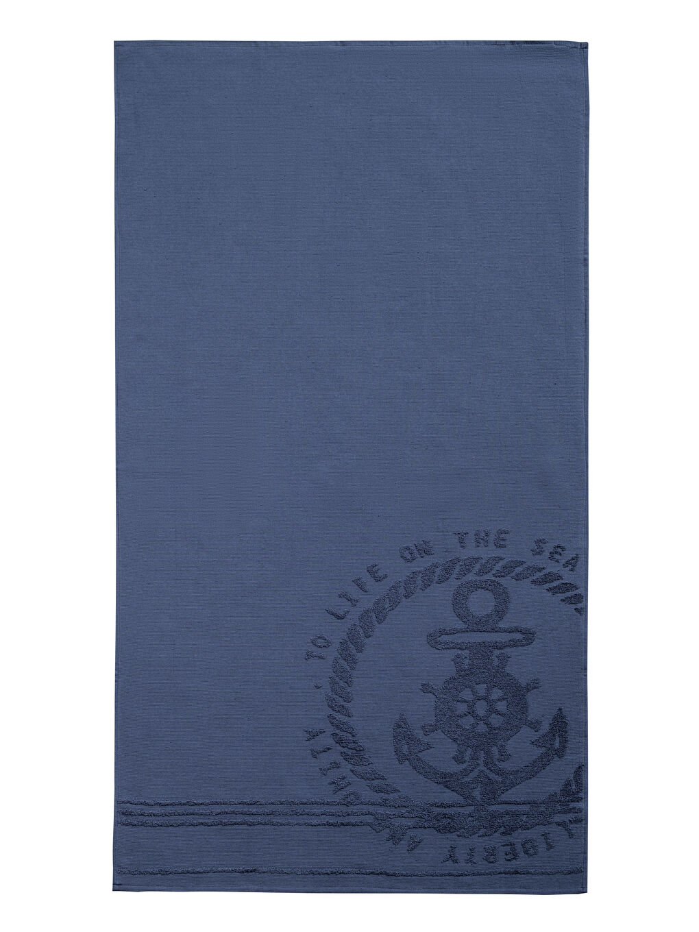 Lacivert Çapa Desenli Plaj Havlusu-3