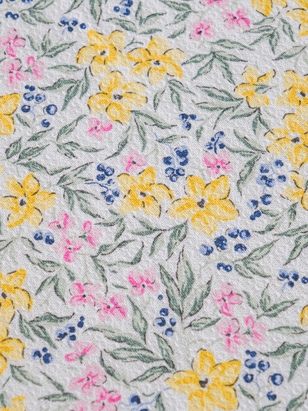 Sarı Çiçek Desenli Tek Kişilik Pike Takımı-5