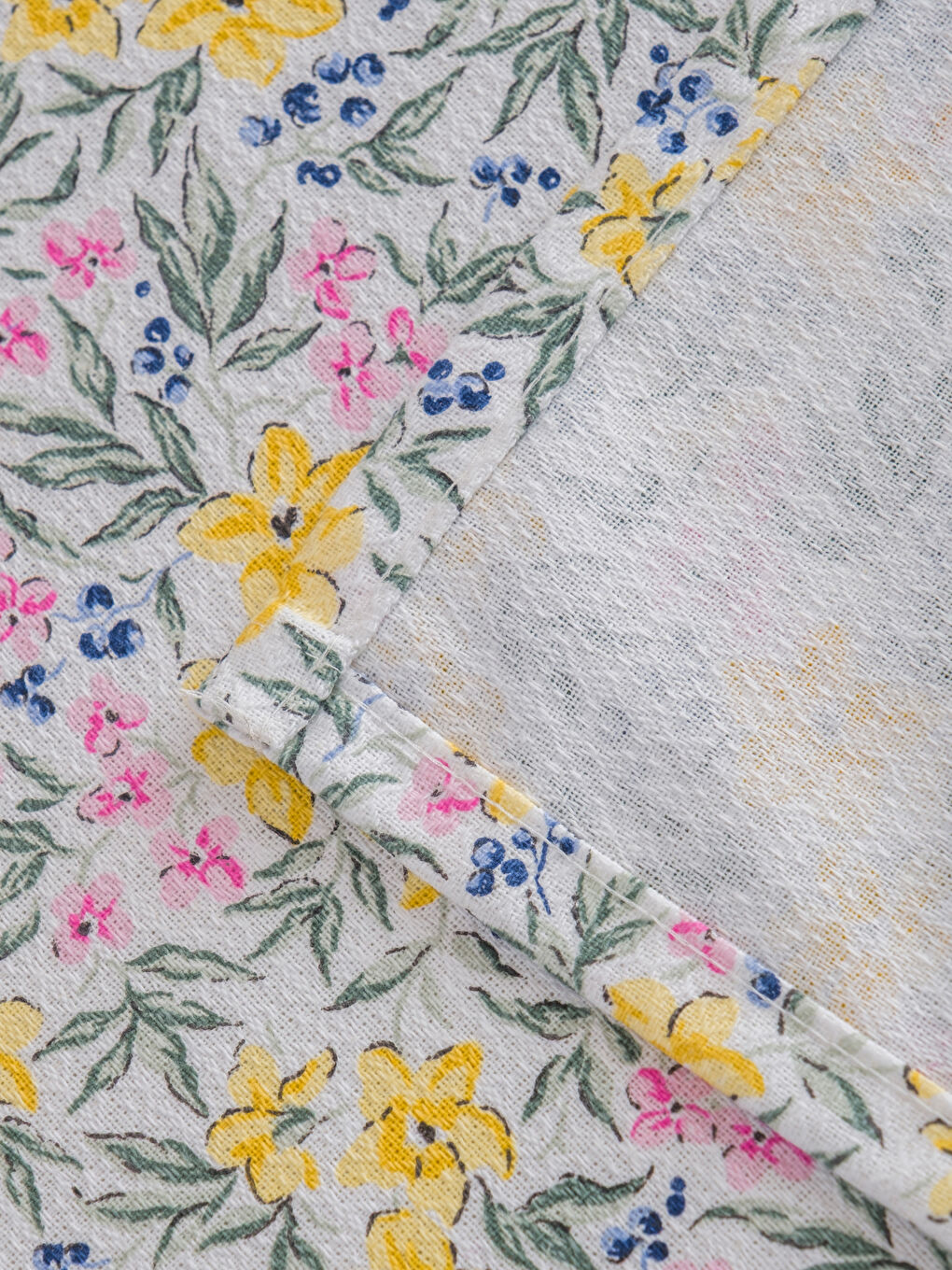 Sarı Çiçek Desenli Tek Kişilik Pike Takımı-6