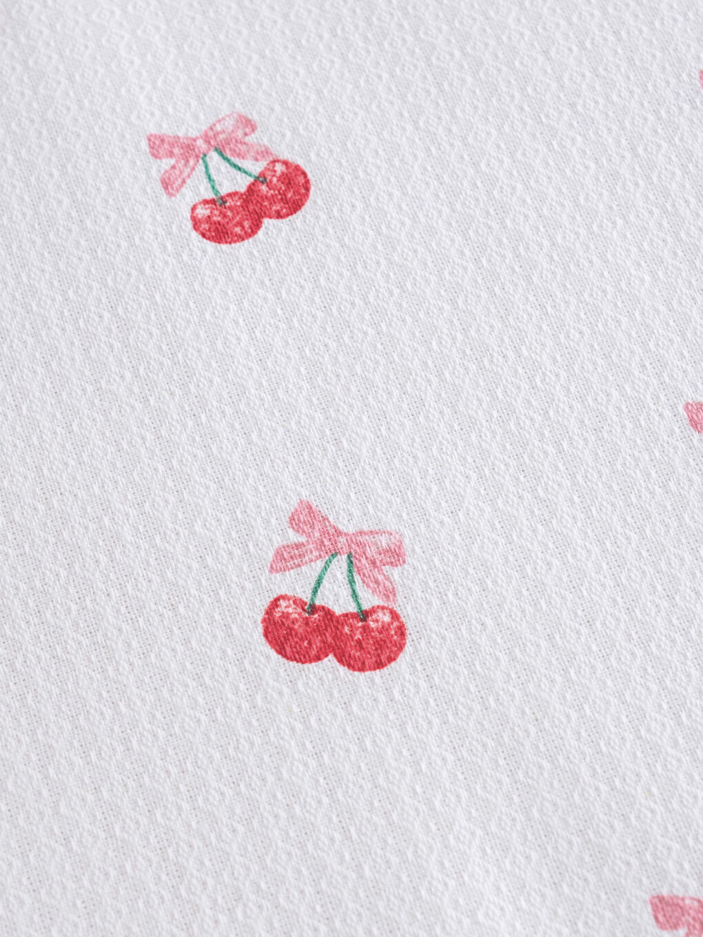 Karışık Kiraz Desenli Tek Kişilik Pike Seti-4