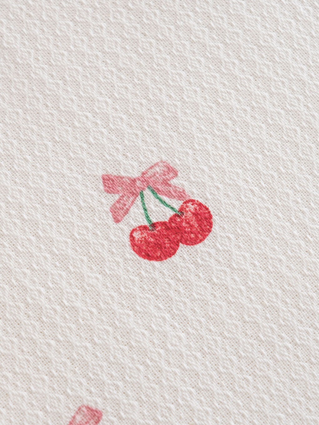 Karışık Kiraz Desenli Çift Kişilik Pike Takımı-4