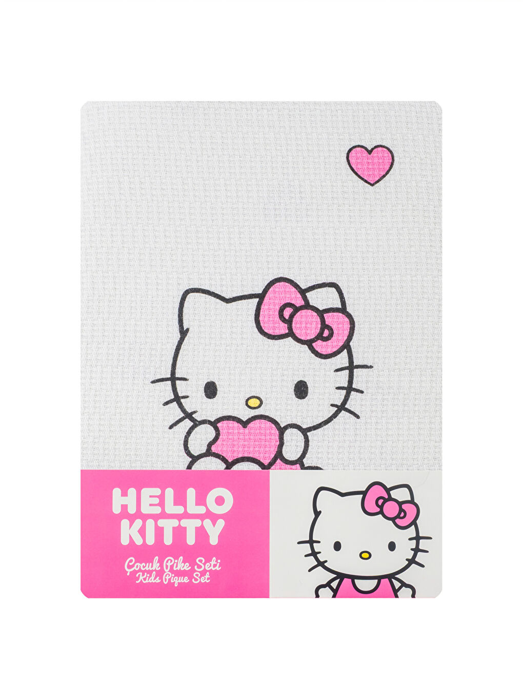 Pembe Hello Kitty Baskılı Tek Kişilik Kız Çocuk Pike Seti-6