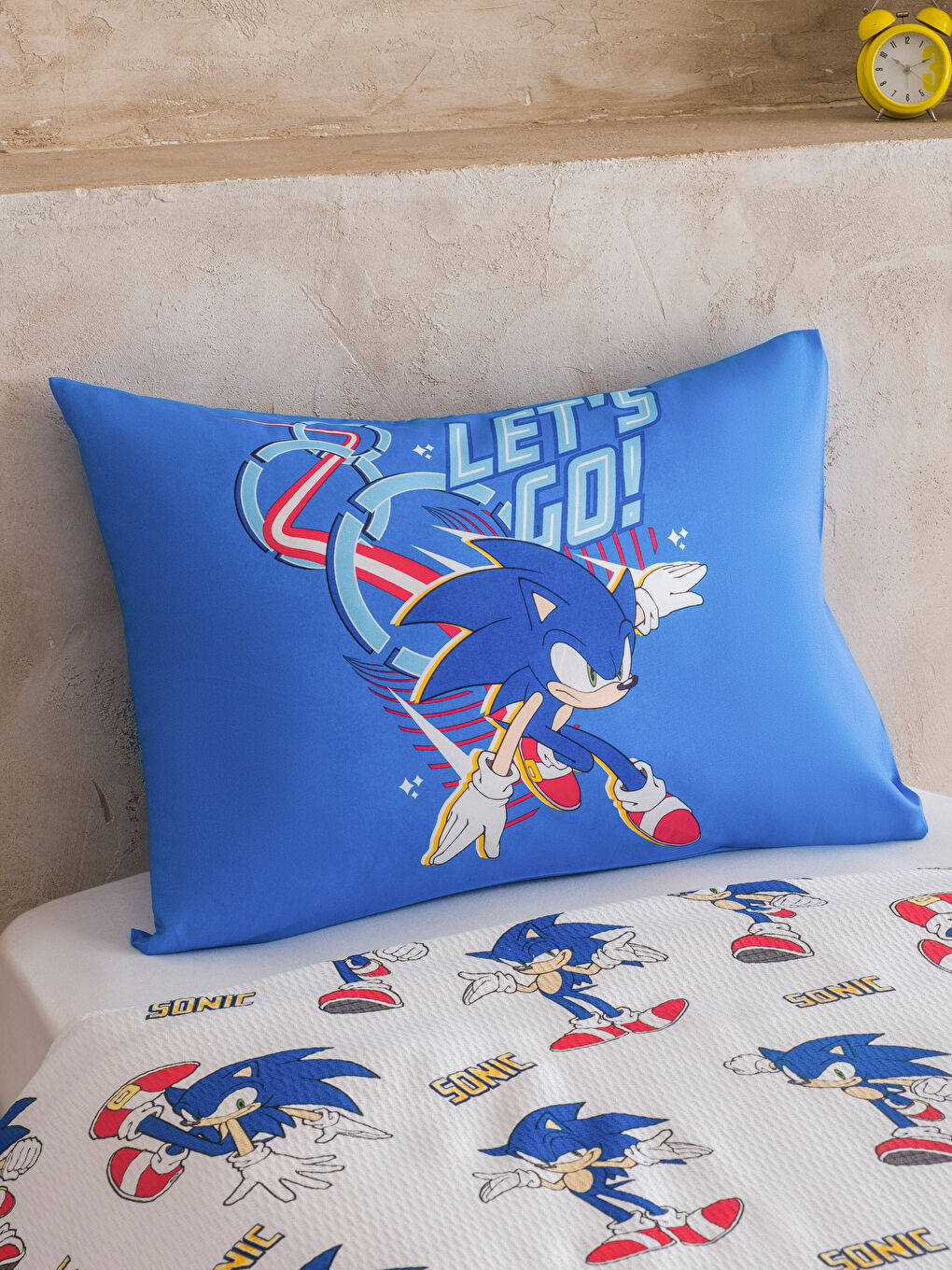 Karışık Sonic Baskılı Tek Kişilik Çocuk Pike Seti-2