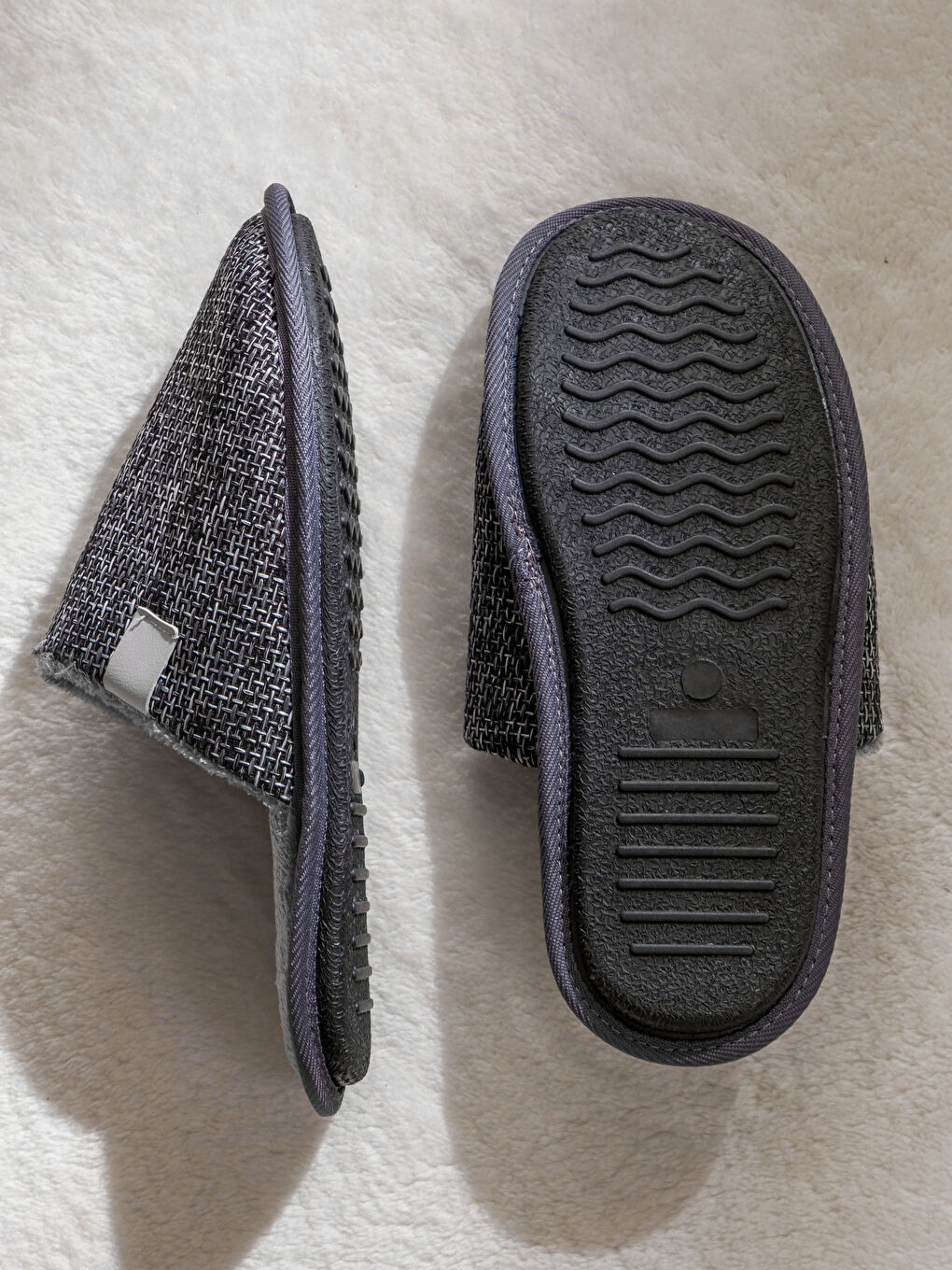 Gri Desenli Erkek Ev Terliği-3