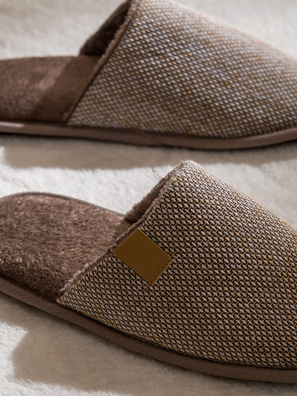 Bej Hasır Görünümlü Erkek Ev Terliği-2