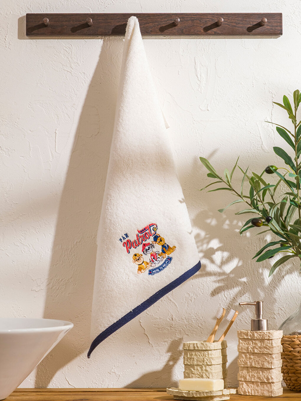 Ekru Paw Patrol Nakışlı Yüz Havlusu 50x80 cm-1