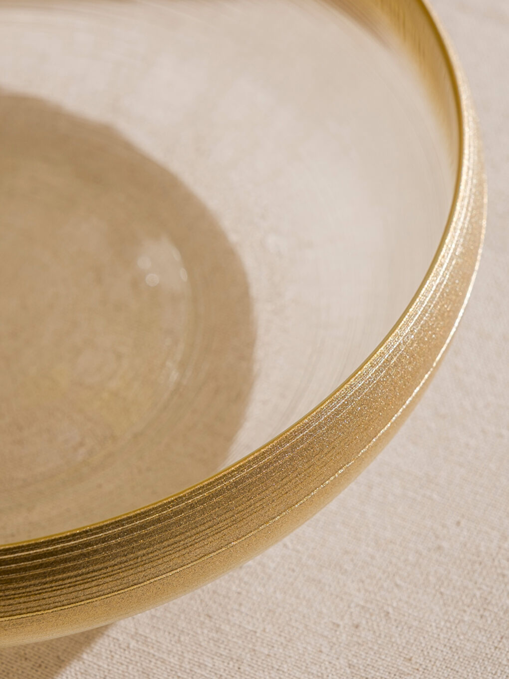 Sarı Desenli Cam Dekoratif Kase-2