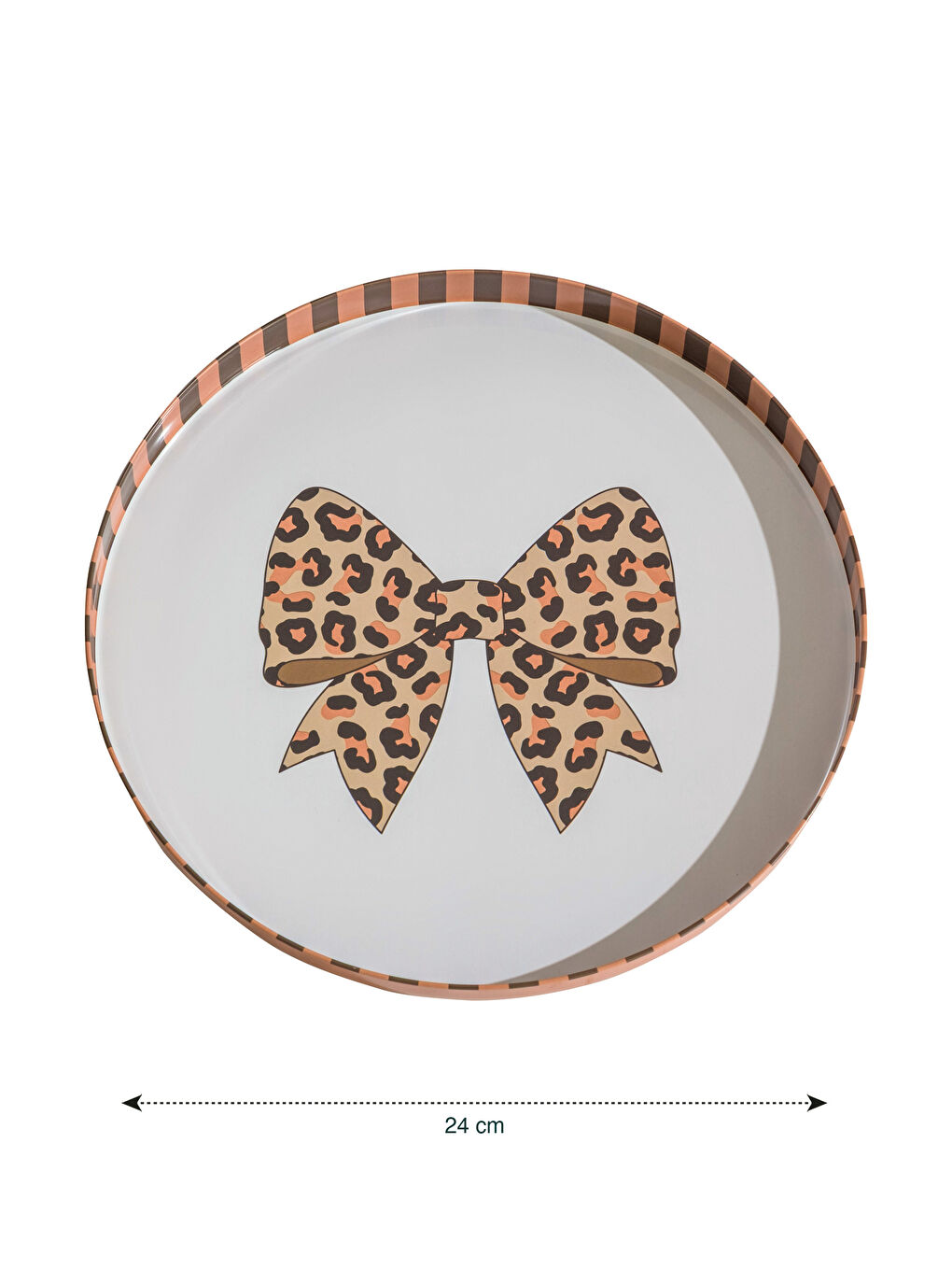 Karışık Fiyonk Baskılı Metal Tepsi  24 cm-3