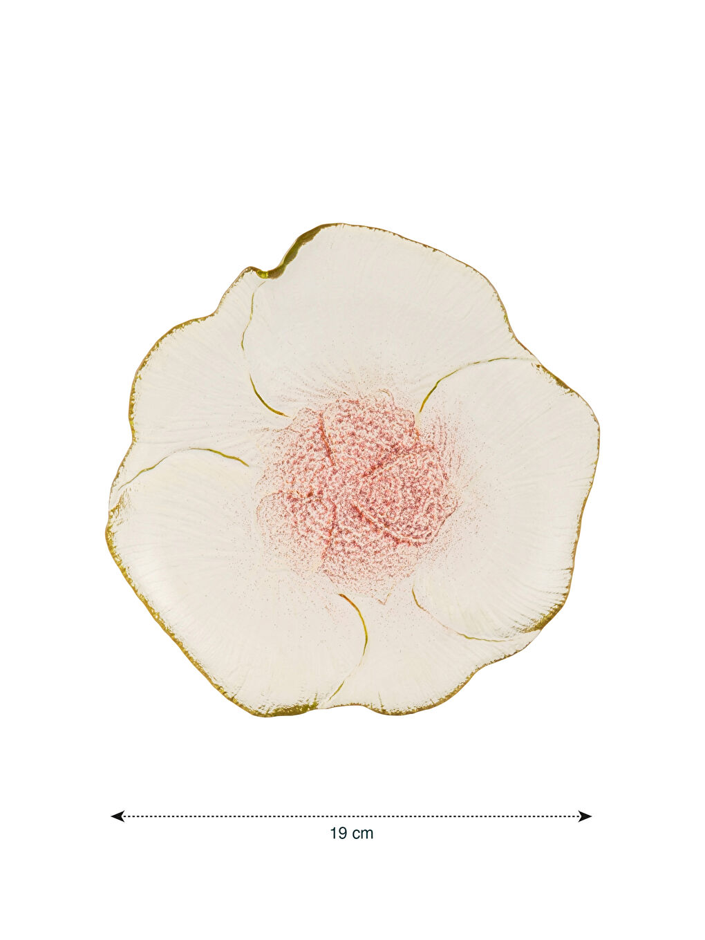 Karışık Çiçek Figürlü Cam Pasta Tabağı Seti 4'lü 19 cm-4